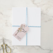 Kleine Wildblume Girl Pink Kinderdusche Danke Geschenkanhänger (Mit Garn)