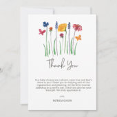 Kleine Wildblume Hübsch Baby Girl Babydusche Dankeskarte (Vorderseite)