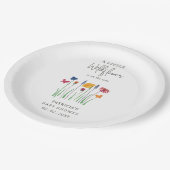 Kleine Wildblume Hübsch Baby Girl Babydusche Pappteller (Schrägansicht)