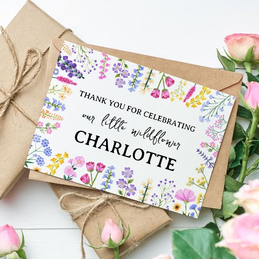 Kleine Wildblume Hübscher Blumenfrühling Geburtsta Dankeskarte