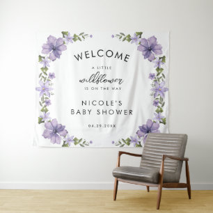 Kleine Wildblume ist auf dem Weg Baby Shower Wandteppich