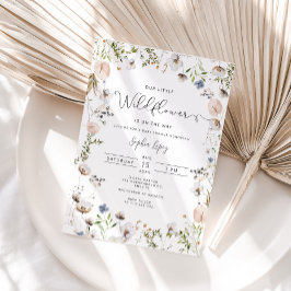 Kleine Wildblume ist auf dem Weg Babydusche Einladung