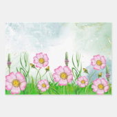 Kleine Wildblume ist auf dem Weg Babydusche Wrappi Geschenkpapier Set (Vorderseite)