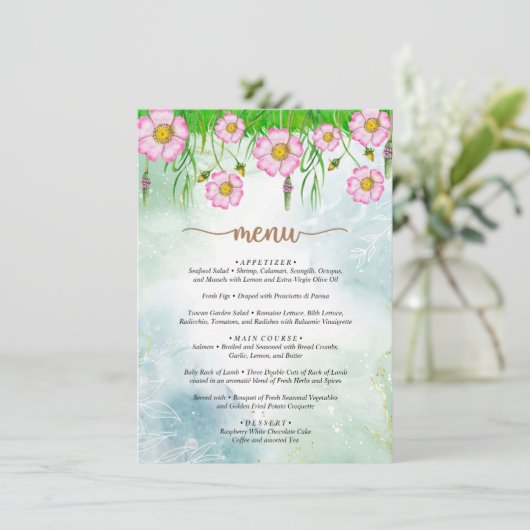 Kleine Wildblume ist auf dem Weg zum Kinderduschme Begleitkarte (Stehend Vorderseite)