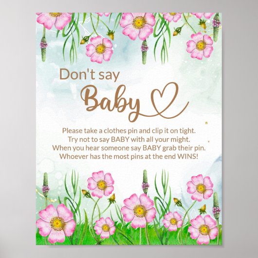 Kleine Wildblume ist auf dem Weg zur Babydusche Poster (Vorne)