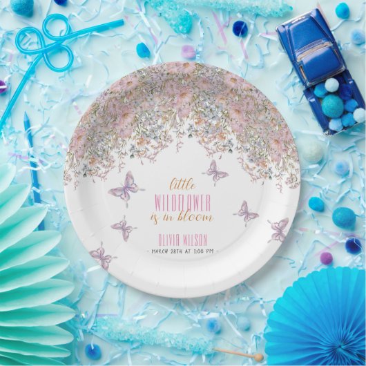 Kleine Wildblume ist in Blütendusche #2 Pappteller (Party)