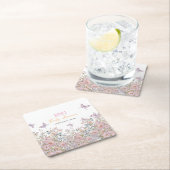 Kleine Wildblume ist in Blütendusche #2 Rechteckiger Pappuntersetzer (Vor Ort)