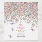 Kleine Wildblume ist in Blütendusche #2 Weinetikett (Einzelnes Label)