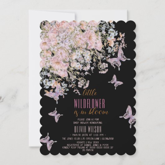 Kleine Wildblume ist in Blütendusche #3 Einladung (Vorderseite)