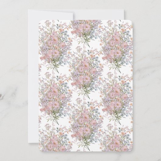 Kleine Wildblume ist in Blütendusche Einladung (Rückseite)