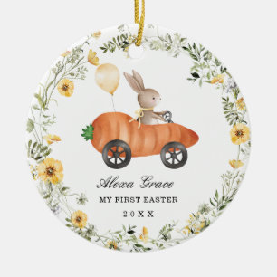 Kleine Wildblume Kaninchen Erste Ostern Keramik Ornament