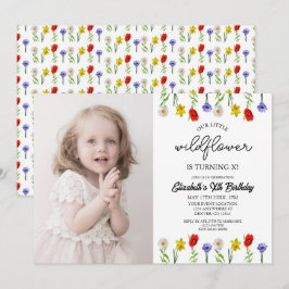 Kleine Wildblume Kinder Mädchen Geburtstag Einladung
