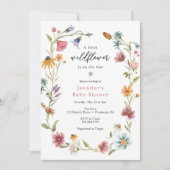 Kleine Wildblume Kinderdusche Einladung (Vorderseite)