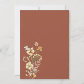 Kleine Wildblume Kinderdusche Terracotta Einladung (Rückseite)