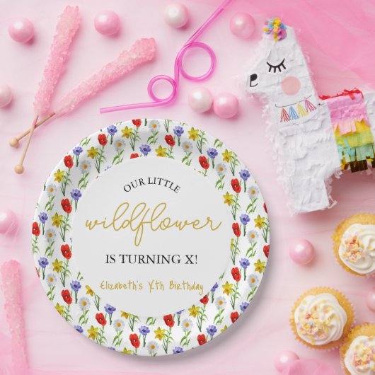 Kleine Wildblume Kindergeburtstag Pappteller (Party)