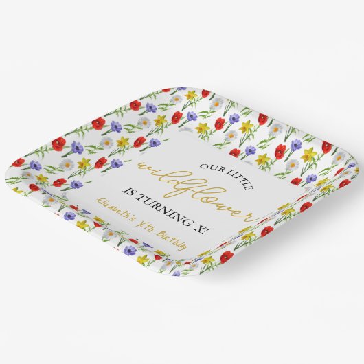 Kleine Wildblume Kindergeburtstag Pappteller (Gewinkelt)