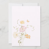 Kleine Wildblume Kindermädchendusche Delikatrosa Einladung (Rückseite)