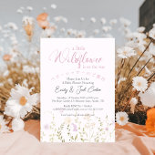Kleine Wildblume Kindermädchendusche Delikatrosa Einladung