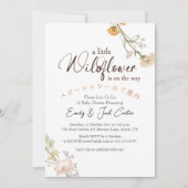 Kleine Wildblume Kindermädchendusche floral fallen Einladung (Vorderseite)