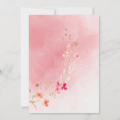 Kleine Wildblume Kindermädchendusche Red Watercolo Einladung (Rückseite)