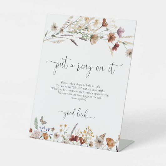 Kleine Wildblume klingelte auf ihr Zeichen Sockelschild (Vorderseite)