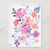 Kleine Wildblume Lila Blumenmädchen Geburtstag Einladung (Rückseite)