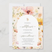 Kleine Wildblume macht einen Hübschen 1. Geburtsta Einladung (Vorderseite)