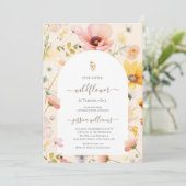 Kleine Wildblume macht einen Hübschen 1. Geburtsta Einladung (Stehend Vorderseite)