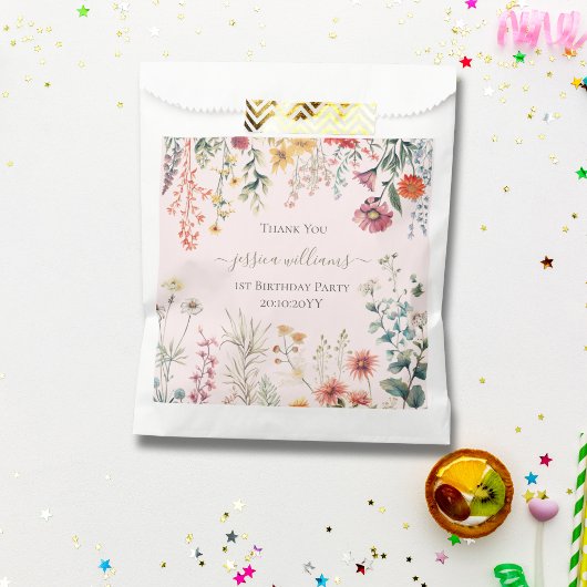 Kleine Wildblume macht einen Hübschen 1. Geburtsta Geschenktütchen