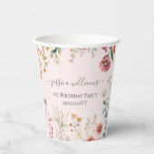 Kleine Wildblume macht einen Hübschen 1. Geburtsta Pappbecher (Vorderseite)