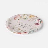 Kleine Wildblume macht einen Hübschen 1. Geburtsta Pappteller (Schrägansicht)