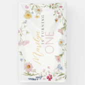 Kleine Wildblume Mädchen einen Geburtstag Banner (Vertikal)