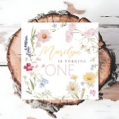 Kleine Wildblume Mädchen einen Geburtstag Serviette