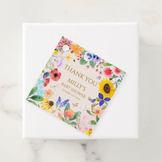 Kleine Wildblume Mama auf Bee Baby Dusche Geschenkanhänger (Beispiel)