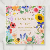 Kleine Wildblume Mama auf Bee Baby Dusche Geschenkanhänger (Vorderseite)