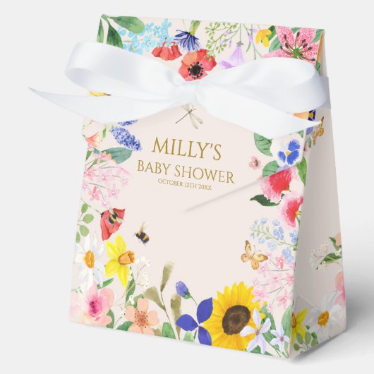 Kleine Wildblume Mama auf Bee Baby Dusche Geschenkschachtel (Vorderseite)