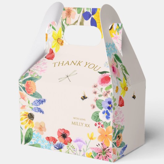 Kleine Wildblume Mama auf Bee Baby Dusche Geschenkschachtel (Rückseite)