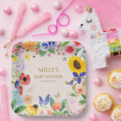Kleine Wildblume Mama auf Bee Baby Dusche Pappteller (Party)