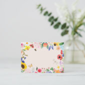 Kleine Wildblume Mama auf Bee Baby Dusche Platzkarte (Stehend Vorderseite)