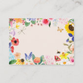 Kleine Wildblume Mama auf Bee Baby Dusche Platzkarte (Rückseite)