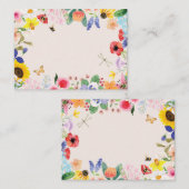 Kleine Wildblume Mama auf Bee Baby Dusche Platzkarte (Vorne/Hinten)