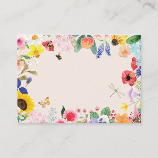 Kleine Wildblume Mama auf Bee Baby Dusche Platzkarte (Vorderseite)