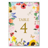 Kleine Wildblume Mama auf Bee Baby Dusche Tischnummer (Rückseite)