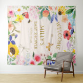 Kleine Wildblume Mama auf Bee Baby Dusche Willkomm Wandteppich (Beispiel (Horizontal))