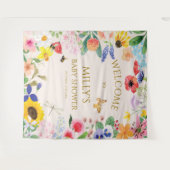 Kleine Wildblume Mama auf Bee Baby Dusche Willkomm Wandteppich (Vorderseite (Horizontal))