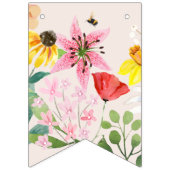 Kleine Wildblume Mama auf Bee Baby Dusche Wimpelkette (Dritte Fahne)