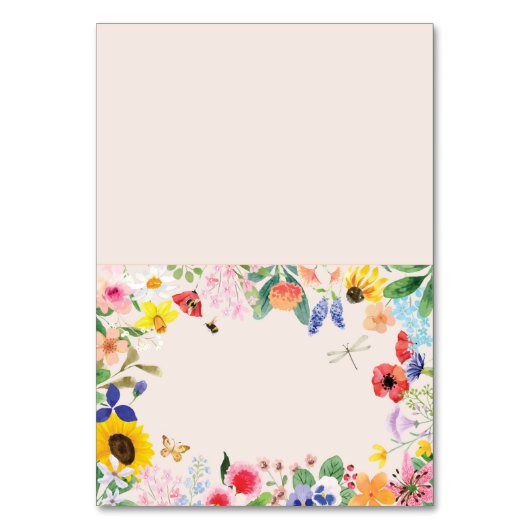 Kleine Wildblume Mama Bee Baby Dusche Platzkarte Tischnummer (Vorderseite)