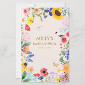 Kleine Wildblume Mama zu Bee Baby Duwer Menü (Rückseite)