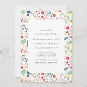 Kleine Wildblume mit Kleiner Babydusche Einladung (Vorderseite)