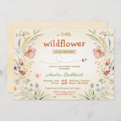 Kleine Wildblume neutrale Babydusche Sprinkle Einladung (Vorne/Hinten)